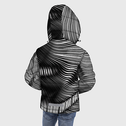 Зимняя куртка для мальчика Оптические волны / 3D-Черный – фото 4