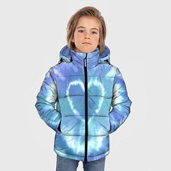 Куртка зимняя для мальчика Сердце - тай-дай - голубой, цвет: 3D-черный — фото 2