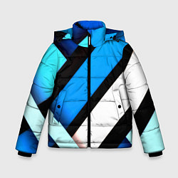 Куртка зимняя для мальчика Спортивная геометрия из полос, цвет: 3D-красный
