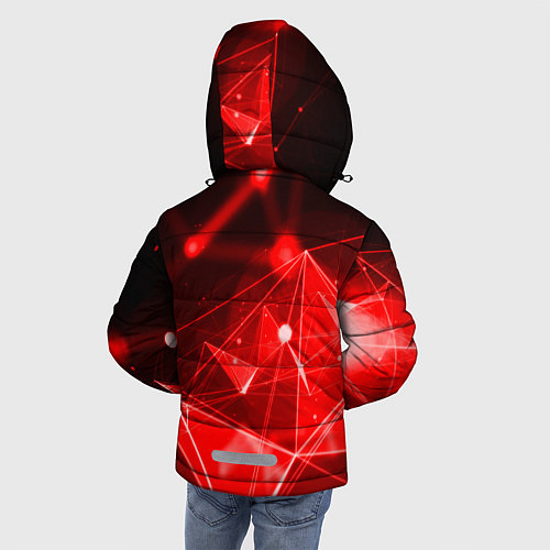 Зимняя куртка для мальчика Абстрактные красные лучи / 3D-Черный – фото 4