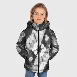 Куртка зимняя для мальчика Черно-белый тай-дай, цвет: 3D-светло-серый — фото 2