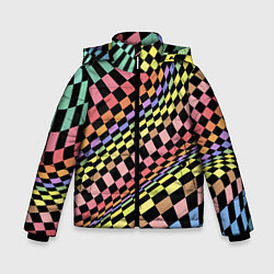 Зимняя куртка для мальчика Colorful avant-garde chess pattern - fashion