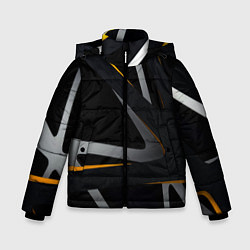 Куртка зимняя для мальчика Спортивная геометрия полосы, цвет: 3D-светло-серый