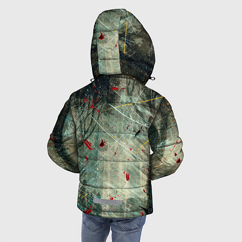 Зимняя куртка для мальчика Абстрактные листья, краски и тени / 3D-Черный – фото 4