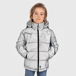 Куртка зимняя для мальчика Абстрактные разные белые и серые фигуры, цвет: 3D-черный — фото 2