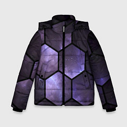 Куртка зимняя для мальчика Звездные соты, цвет: 3D-черный
