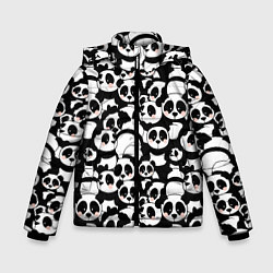 Куртка зимняя для мальчика Чёрно-белые панды, цвет: 3D-черный