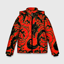 Куртка зимняя для мальчика Plant tattoo - irezumi, цвет: 3D-красный