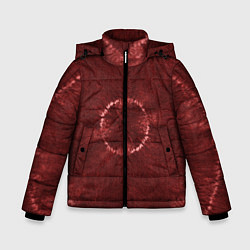 Куртка зимняя для мальчика Красный круг тай-дай, цвет: 3D-черный
