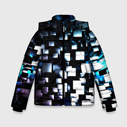 Зимняя куртка для мальчика Неоновые кубы абстракция