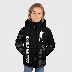 Куртка зимняя для мальчика Counter Strike glitch на темном фоне: надпись, сим, цвет: 3D-черный — фото 2