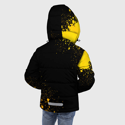 Зимняя куртка для мальчика Angels of Death - gold gradient: надпись, символ / 3D-Черный – фото 4