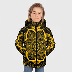 Куртка зимняя для мальчика Яркий желтый узор, цвет: 3D-красный — фото 2