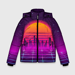Куртка зимняя для мальчика Futuristic Retro City, цвет: 3D-черный