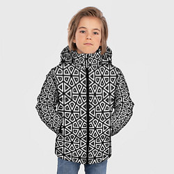 Куртка зимняя для мальчика Ромбическо-треугольная абстракция, цвет: 3D-черный — фото 2