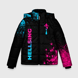 Зимняя куртка для мальчика Hellsing - neon gradient: надпись, символ