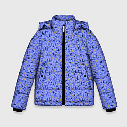 Куртка зимняя для мальчика Незабудки цветочный паттерн на темном фоне, цвет: 3D-черный