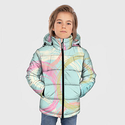 Куртка зимняя для мальчика Текстура из светлых колец, цвет: 3D-черный — фото 2