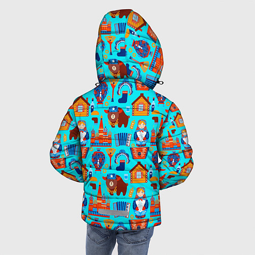 Зимняя куртка для мальчика Народный быт России / 3D-Черный – фото 4