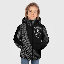 Куртка зимняя для мальчика Lamborghini tire tracks, цвет: 3D-черный — фото 2