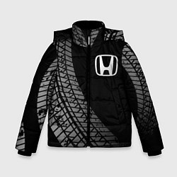 Куртка зимняя для мальчика Honda tire tracks, цвет: 3D-черный