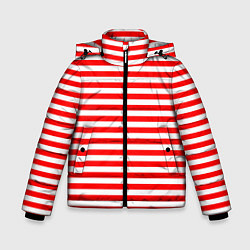Зимняя куртка для мальчика Ярко красные полосы