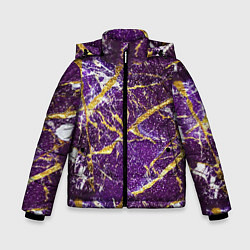 Зимняя куртка для мальчика Фиолетовые и золотые блестки