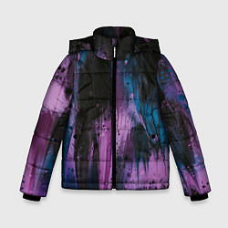 Куртка зимняя для мальчика Фиолетовые абстрактные тени, цвет: 3D-красный