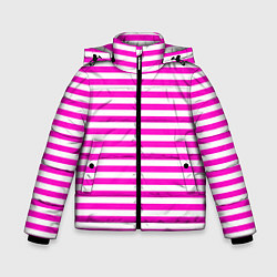 Куртка зимняя для мальчика Ярко-розовые полосы, цвет: 3D-светло-серый