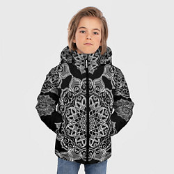 Куртка зимняя для мальчика Мандала на черном фоне, цвет: 3D-черный — фото 2