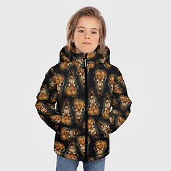 Куртка зимняя для мальчика Паттерн жираф с цветами: арт нейросети, цвет: 3D-черный — фото 2