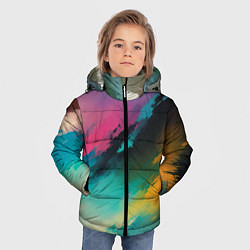 Куртка зимняя для мальчика Абстрактный туман, цвет: 3D-черный — фото 2