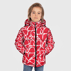 Куртка зимняя для мальчика Абстракция сердце, цвет: 3D-черный — фото 2