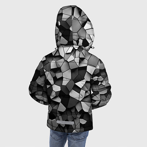 Зимняя куртка для мальчика Серые стальные плиты / 3D-Черный – фото 4