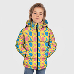 Куртка зимняя для мальчика Летний паттерн с ракушками, цвет: 3D-черный — фото 2