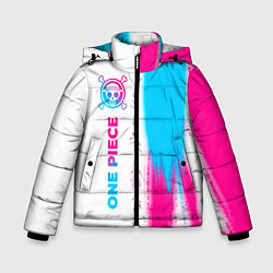 Куртка зимняя для мальчика One Piece neon gradient style: по-вертикали, цвет: 3D-черный