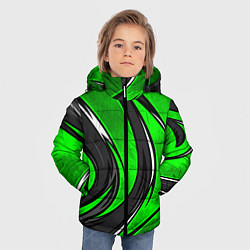 Куртка зимняя для мальчика Зеленая органическая броня, цвет: 3D-красный — фото 2