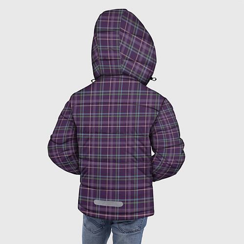 Зимняя куртка для мальчика Джентльмены Шотландка темно-фиолетовая / 3D-Черный – фото 4