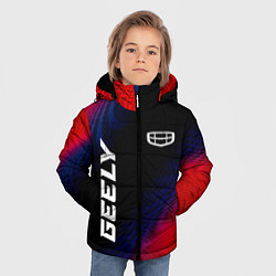 Куртка зимняя для мальчика Geely красный карбон, цвет: 3D-черный — фото 2