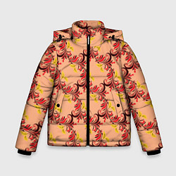 Зимняя куртка для мальчика Абстрактный винтажный растительный орнамент