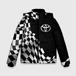 Куртка зимняя для мальчика Toyota racing flag, цвет: 3D-черный