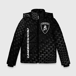 Куртка зимняя для мальчика Lamborghini карбоновый фон, цвет: 3D-черный