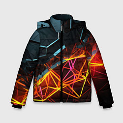 Куртка зимняя для мальчика Разломленные плитки, цвет: 3D-черный