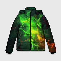 Зимняя куртка для мальчика Зеленое свечение молния