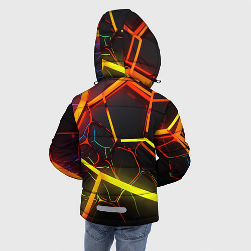 Зимняя куртка для мальчика Неоновые трубки / 3D-Черный – фото 4