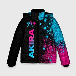 Куртка зимняя для мальчика Akira - neon gradient: по-вертикали, цвет: 3D-черный