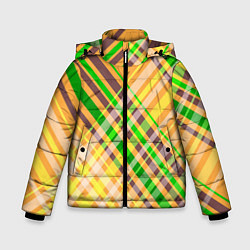 Зимняя куртка для мальчика Желто-зеленый геометрический ассиметричный узор