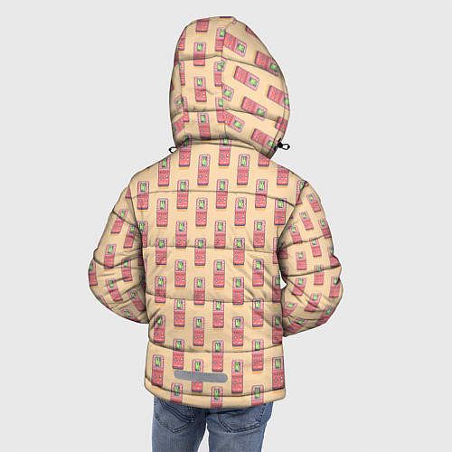 Зимняя куртка для мальчика Красная консоль Тетрис / 3D-Черный – фото 4