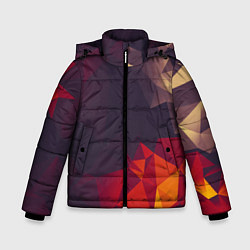 Куртка зимняя для мальчика Полигональный узор, цвет: 3D-светло-серый
