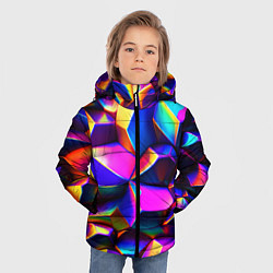 Куртка зимняя для мальчика Бензиновые неоновые кристаллы, цвет: 3D-красный — фото 2